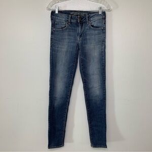 American Eagle Mid Rise Super Stretch Skinny Jeans Size 2 Long